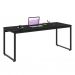 Conjunto de Mesa Kuadra com Cadeira de Escritório Presidente Giratória com Relax Finland Preta