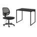 Conjunto de Mesa Kuadra com Cadeira de Escritório Secretária Giratória Oxford Preta