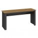 Conjunto de Mesa Liz Nogal e Grafite com Cadeira de Escritório Presidente Giratória com Relax Clark Preta e Dourada