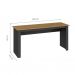 Conjunto de Mesa Liz Nogal e Grafite com Cadeira de Escritório Presidente Giratória com Relax Clark Preta e Dourada