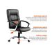 Conjunto de Mesa Liz Nogal e Grafite com Cadeira de Escritório Presidente Giratória com Relax Office Plus Preta