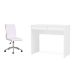 Conjunto de Mesa Mendes 2 GV com Cadeira de Escritório Secretária Giratória Marilyn Branca