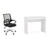 Conjunto de Mesa Mendes Branca 2 GV com Cadeira de Escritório Secretária Giratória Javix Preta