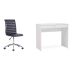 Conjunto de Mesa Mendes Branca 2 GV com Cadeira de Escritório Secretária Giratória Marilyn Preta