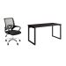 Conjunto de Mesa Miguel 150 cm com Cadeira de Escritório Secretária Giratória Javix Preta