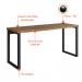 Conjunto de Mesa Miguel Marrom com Cadeira de Escritório Presidente Giratória com Relax Clark Preta e Dourada