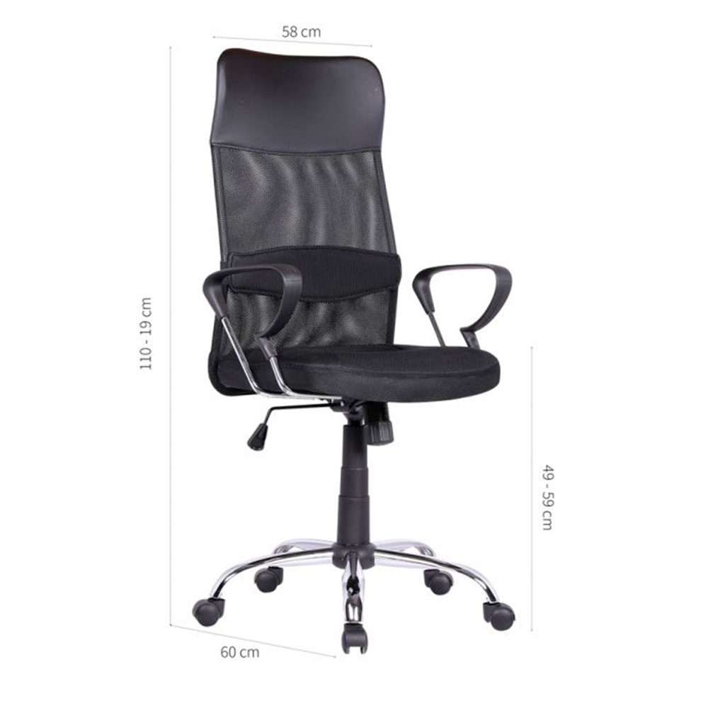 Conjunto de Mesa Morada 1 PT 1 GV Branca com Cadeira de Escritório Diretor Giratória Vancouver II com Braços Preta