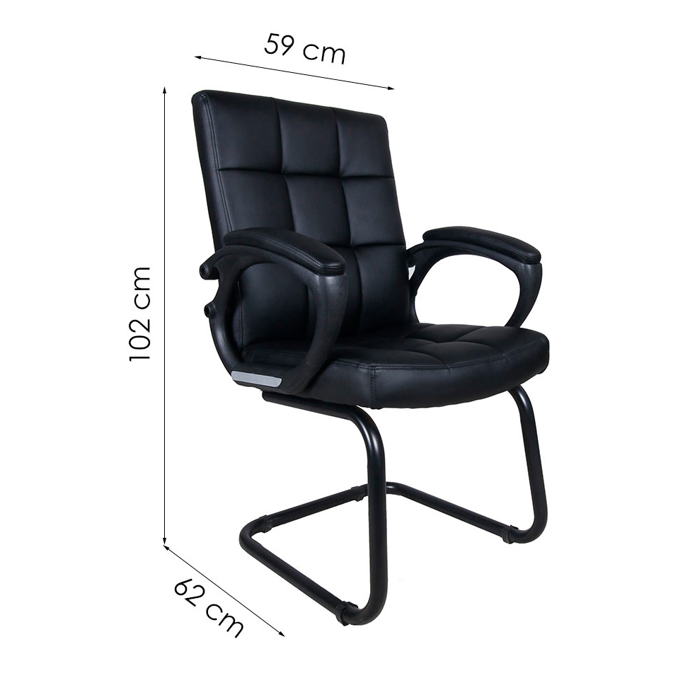 Conjunto de Mesa Morada 1 PT 1 GV Branca com Cadeira de Escritório Interlocutor Fixa Charles Preta