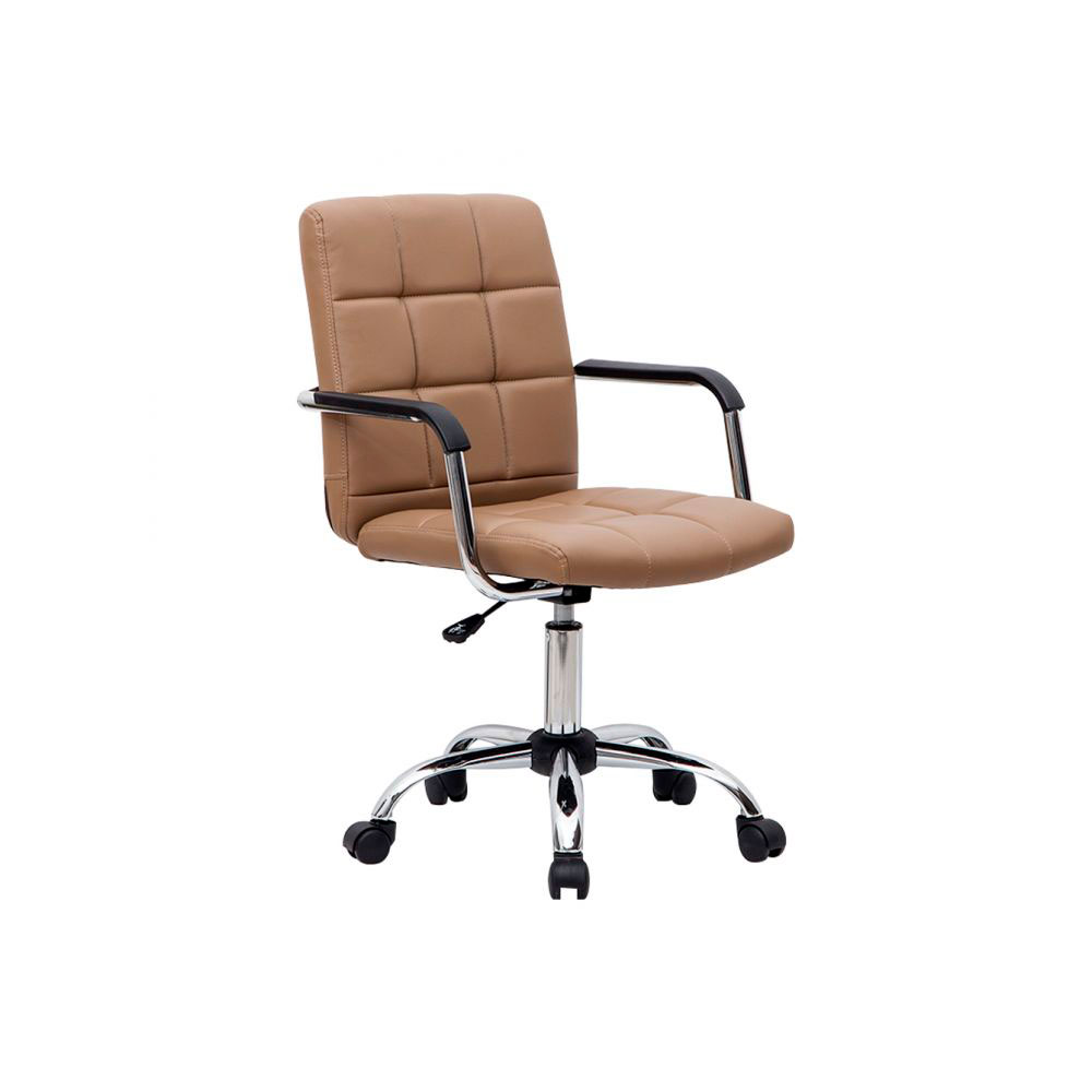 Conjunto de Mesa Morada 1 PT 1 GV Branca com Cadeira de Escritório Secretária Giratória Fitz Marrom