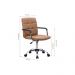 Conjunto de Mesa Morada 1 PT 1 GV Branca com Cadeira de Escritório Secretária Giratória Fitz Marrom