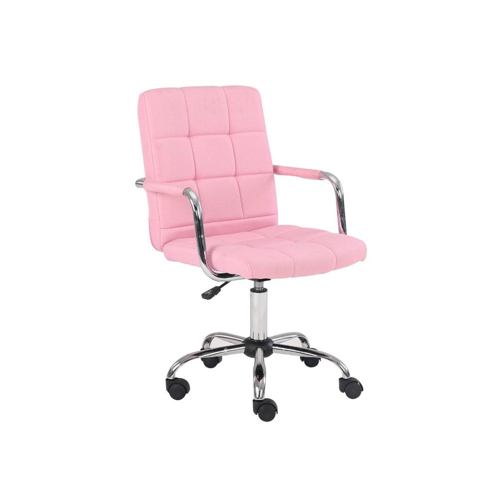 Conjunto de Mesa Morada 1 PT 1 GV Branca com Cadeira de Escritório Secretária Giratória Fitz Rosa