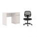 Conjunto de Mesa Morada 1 PT 1 GV Branca com Cadeira de Escritório Secretária Giratória Oxford Preta