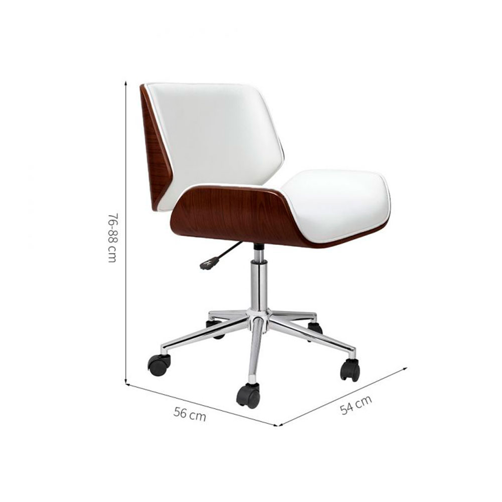 Conjunto de Mesa Morada 1 PT 1 GV com Cadeira de Escritório Diretor Giratória Lauren Branca