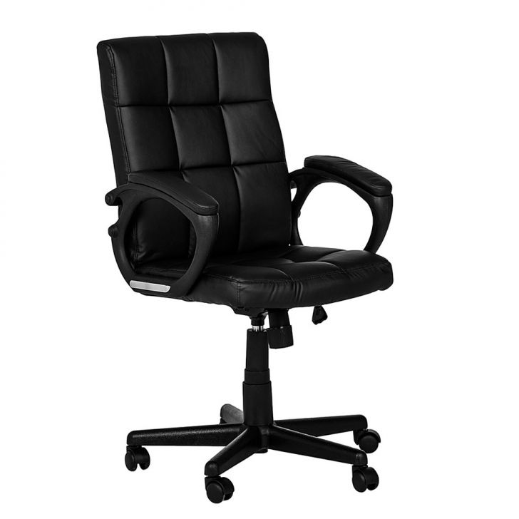 Conjunto de Mesa Morada Branca com Cadeira de Escritório Diretor Giratória Charles Preta