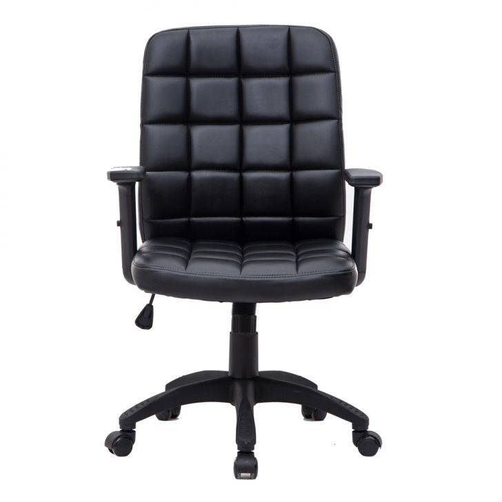 Conjunto de Mesa Morada Branca com Cadeira de Escritório Diretor Giratória Fitz com Braços Ajustáveis Preta