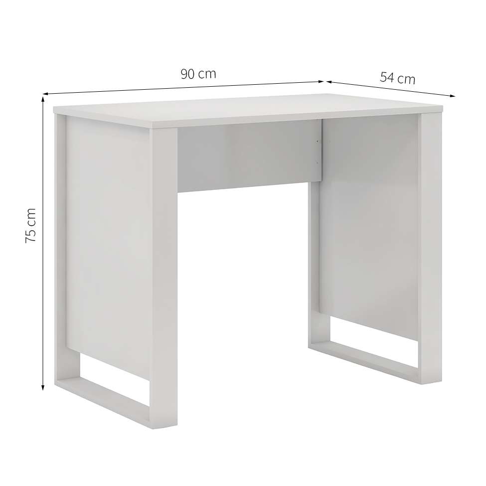 Conjunto de Mesa Morada Branca com Cadeira de Escritório Secretária Giratória Clean Preta