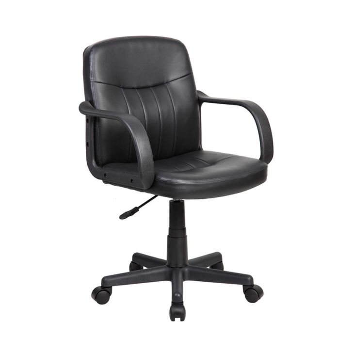 Conjunto de Mesa Morada Branca com Cadeira de Escritório Secretária Giratória Clean Preta