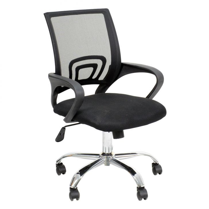 Conjunto de Mesa Morada Branca com Cadeira de Escritório Secretária Giratória New Java Preta
