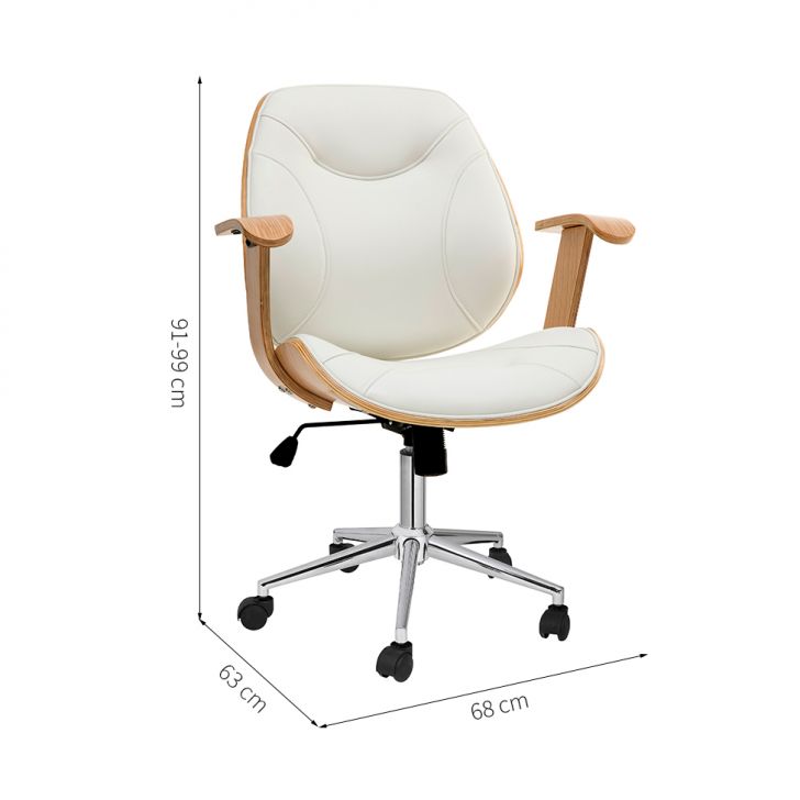 Conjunto de Mesa Morada com Cadeira de Escritório Diretor Giratória Antonella Branca