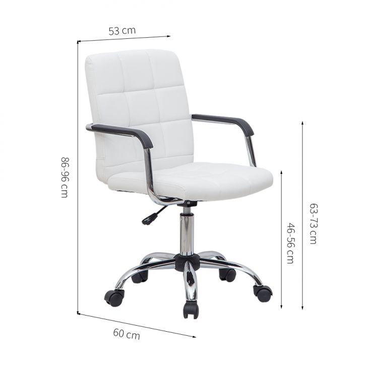 Conjunto de Mesa Morada com Cadeira de Escritório Secretária Giratória Fitz Branca