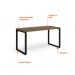 Conjunto de Mesa Munique Carvalho 150 cm com Cadeira de Escritório Presidente Giratória com Relax Clark Preta e Dourada