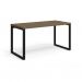 Conjunto de Mesa Munique Carvalho 150 cm com Cadeira de Escritório Presidente Giratória com Relax Finland Preta