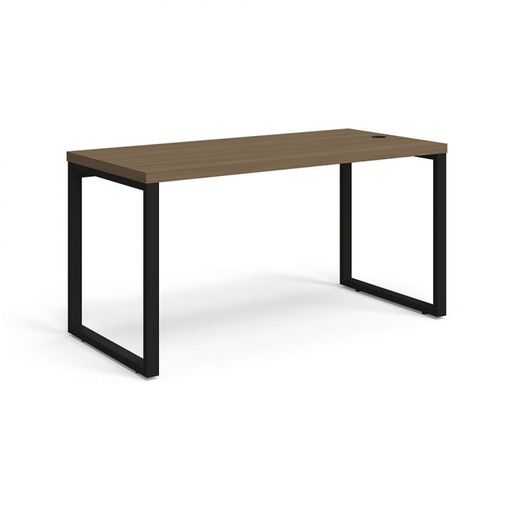 Conjunto de Mesa Munique Carvalho 150 cm com Cadeira de Escritório Presidente Giratória com Relax Finland Preta