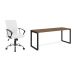 Conjunto de Mesa Munique Carvalho 190 cm com Cadeira de Escritório Diretor Giratória Oslo Branca