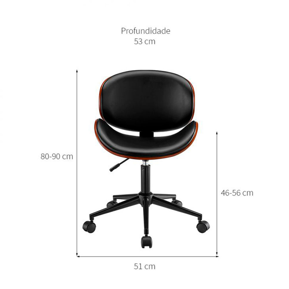 Conjunto de Mesa New com Cadeira de Escritório Diretor Giratória Bergen Preta