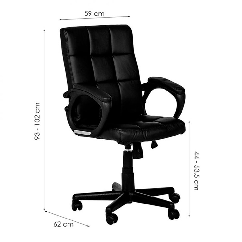 Conjunto de Mesa New com Cadeira de Escritório Diretor Giratória Charles Preta