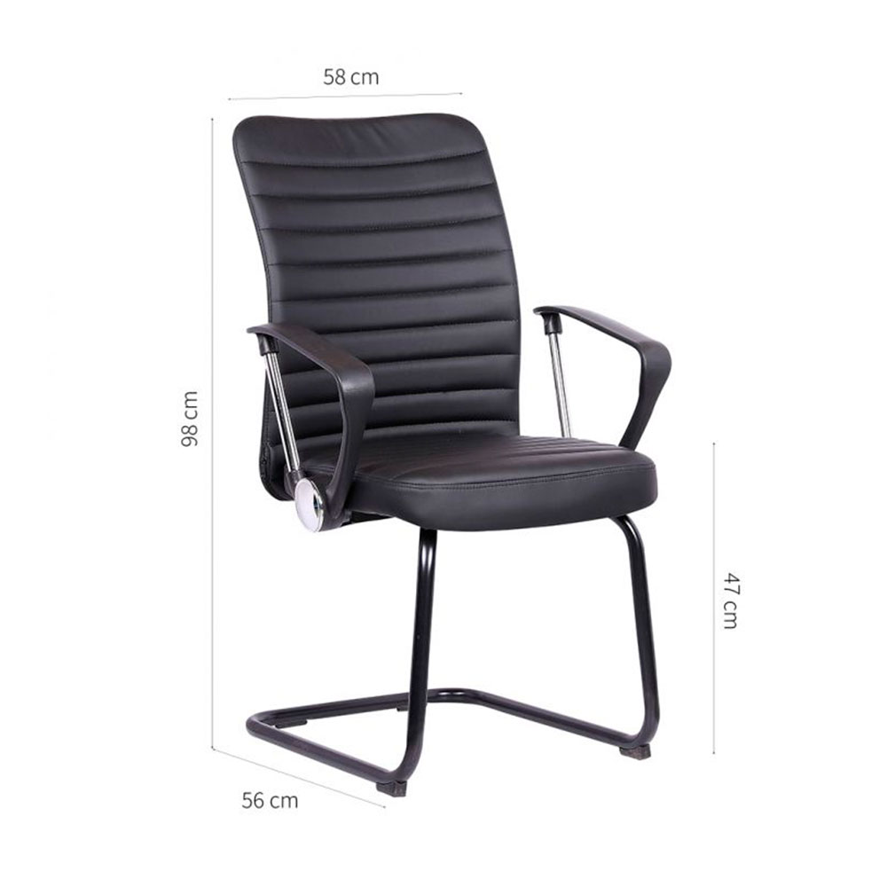 Conjunto de Mesa New com Cadeira de Escritório Interlocutor Fixa Oslo Preta