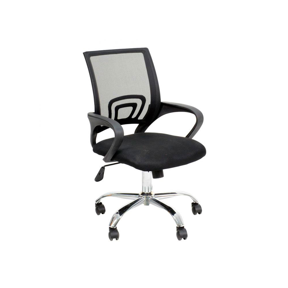 Conjunto de Mesa New com Cadeira de Escritório Secretária Giratória New Java Preta