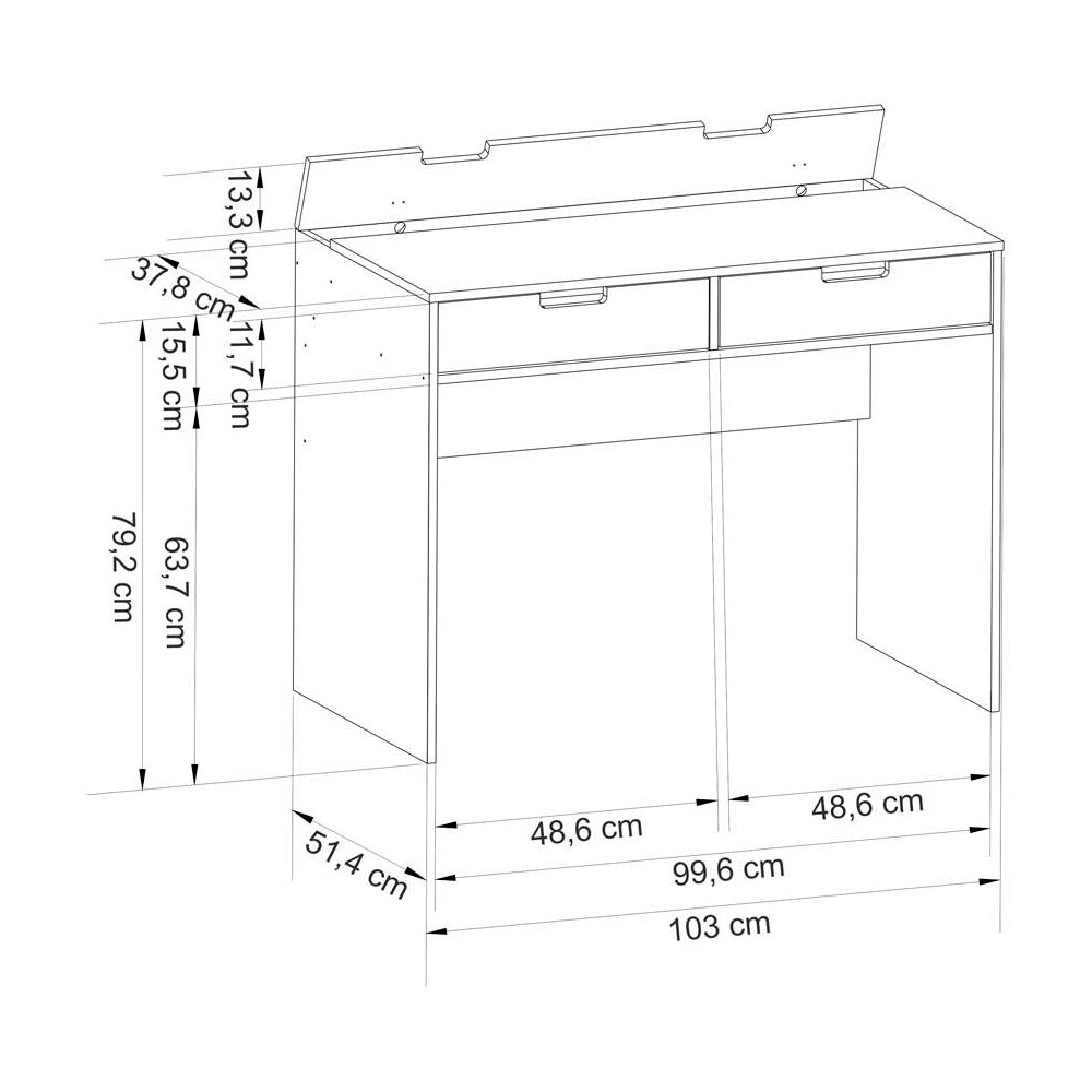 Conjunto de Mesa New com Cadeira de Escritório Secretária Giratória New Java Preta