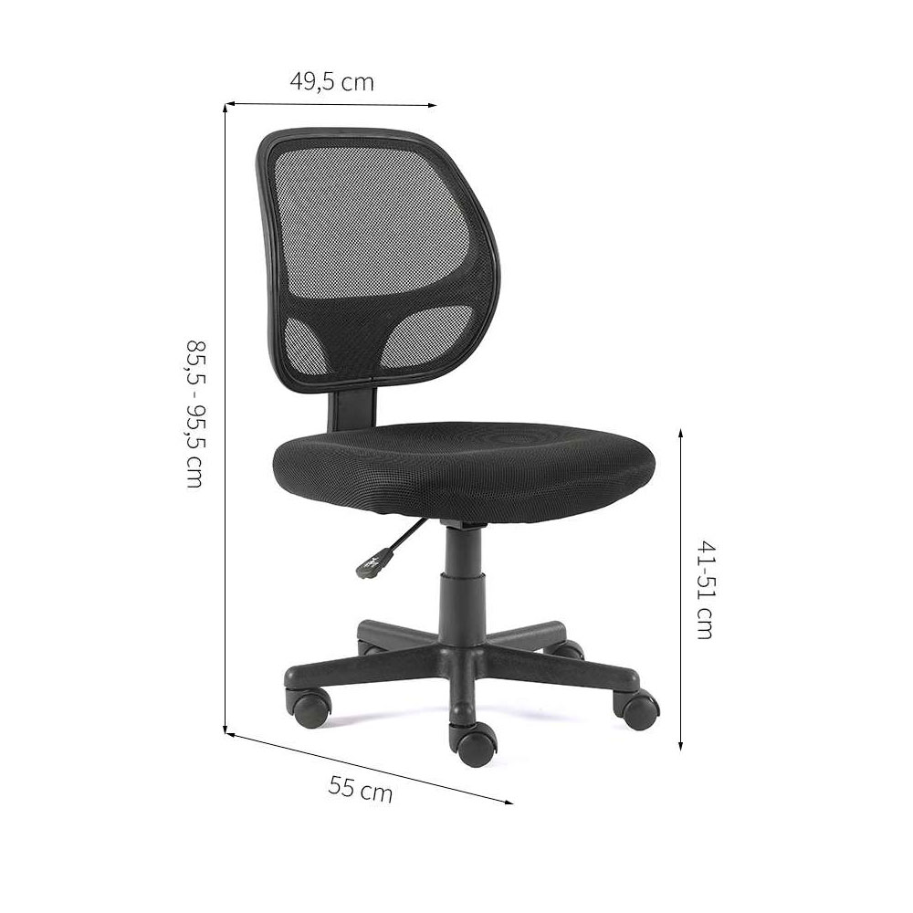 Conjunto de Mesa New com Cadeira de Escritório Secretária Giratória Oxford Preta