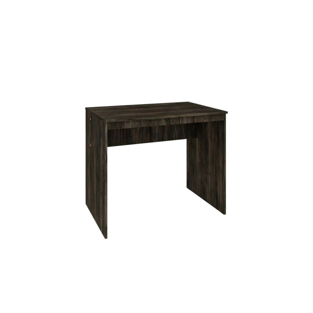 Conjunto de Mesa Office Carvalho Dark com Cadeira de Escritório Secretária Giratória Oxford Preta