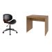 Conjunto de Mesa Office Mel com Cadeira de Escritório Diretor Giratória Bergen Preta