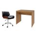 Conjunto de Mesa Office Mel com Cadeira de Escritório Diretor Giratória Lauren Preta