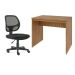 Conjunto de Mesa Office Mel com Cadeira de Escritório Secretária Giratória Oxford Preta