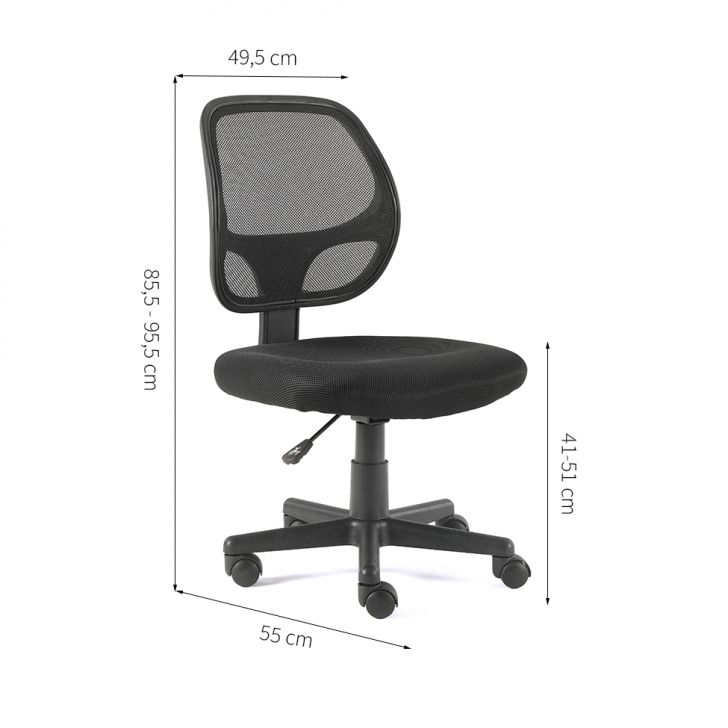 Conjunto de Mesa Office Mel com Cadeira de Escritório Secretária Giratória Oxford Preta