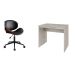 Conjunto de Mesa Office Snow com Cadeira de Escritório Diretor Giratória Bergen Preta