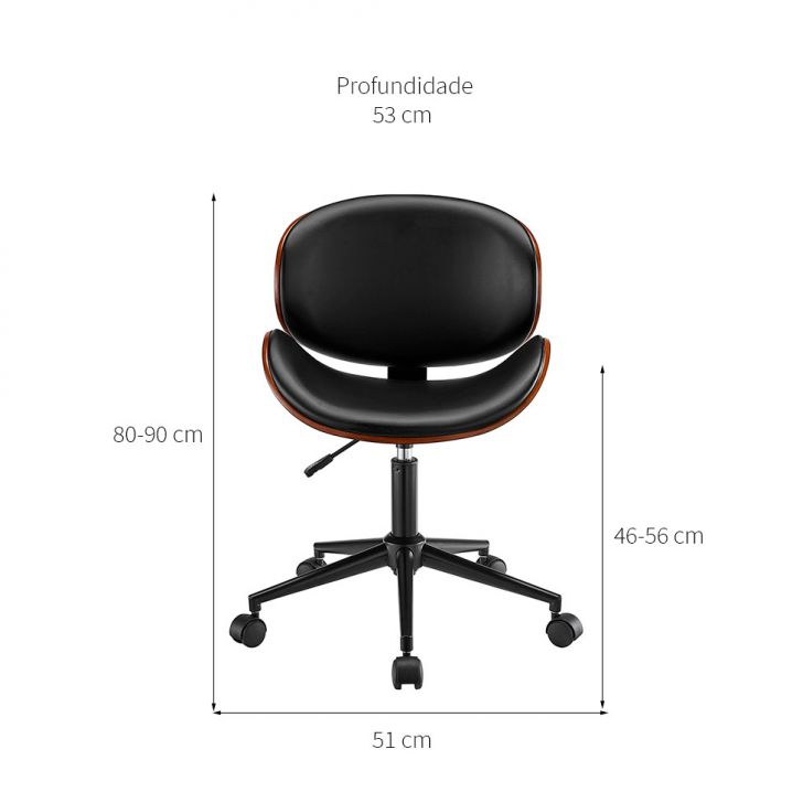 Conjunto de Mesa Office Snow com Cadeira de Escritório Diretor Giratória Bergen Preta