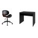 Conjunto de Mesa Office com Cadeira de Escritório Diretor Giratória Bergen Preta