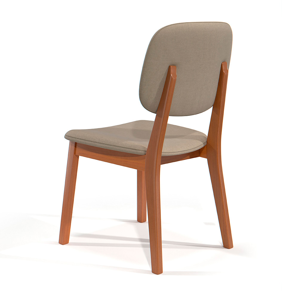 Conjunto de Mesa Retangular com Tampo de Vidro Off White e 6 Cadeiras Detroit Linho Areia e Nature