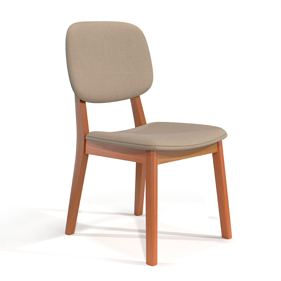 Conjunto de Mesa Retangular com Tampo de Vidro Off White e 6 Cadeiras Detroit Linho Areia e Nature