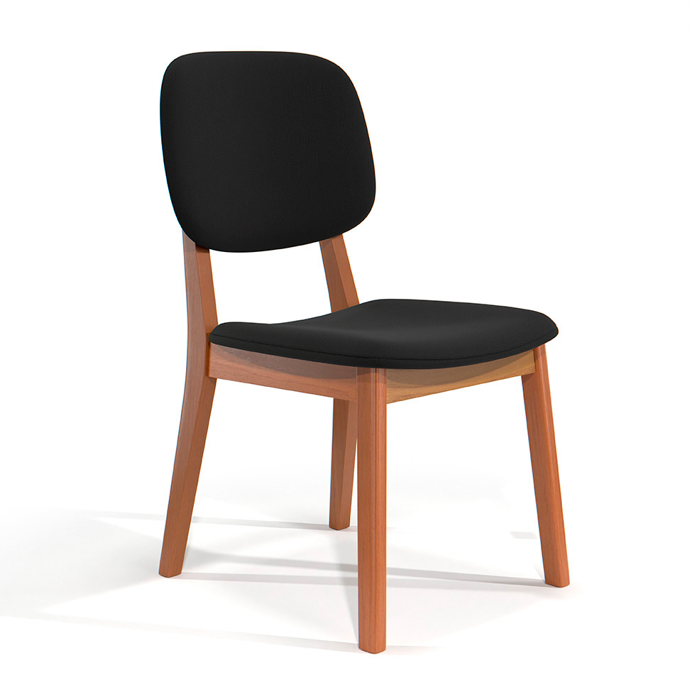 Conjunto de Mesa Retangular com Tampo de Vidro Off White e 6 Cadeiras Detroit Linho Preto e Nature