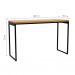 Conjunto de Mesa Stanford Amêndoa 120 cm com Cadeira de Escritório Presidente Giratória com Relax Clark Preta e Dourada