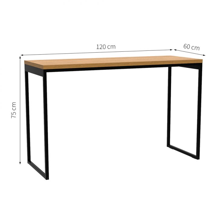 Conjunto de Mesa Stanford Amêndoa 120 cm com Cadeira de Escritório Presidente Giratória com Relax Clark Preta e Dourada
