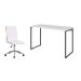 Conjunto de Mesa Studio 120 cm com Cadeira de Escritório Secretária Giratória Marilyn Branca
