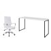Conjunto de Mesa Studio 150 cm com Cadeira de Escritório Diretor Giratória Cleaner Branca