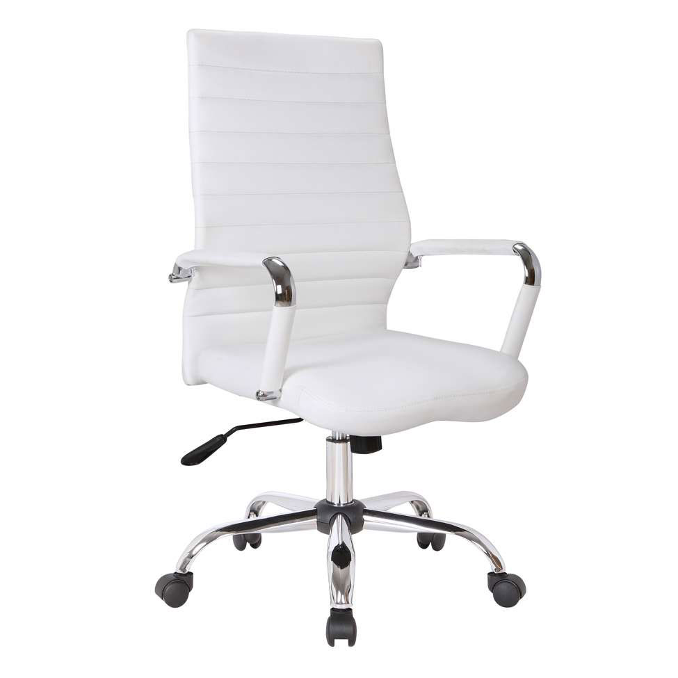Conjunto de Mesa Studio 150 cm com Cadeira de Escritório Diretor Giratória Cleaner Branca